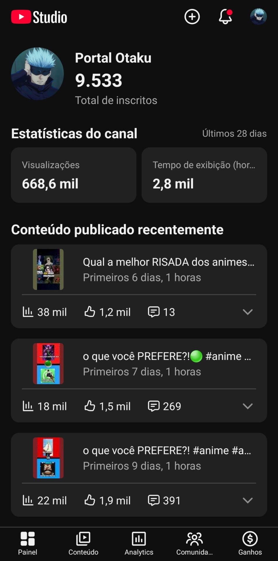 CANAL DARK 9K INSCRITOS MAS+600K VIE 28 DIAS POR APENAS: R$300