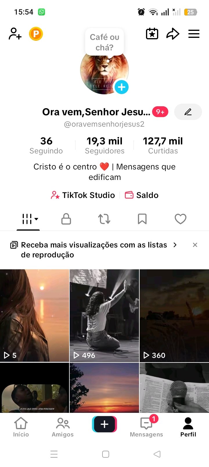 Venda da minha conta tiktok com 19,3mil seguidores m