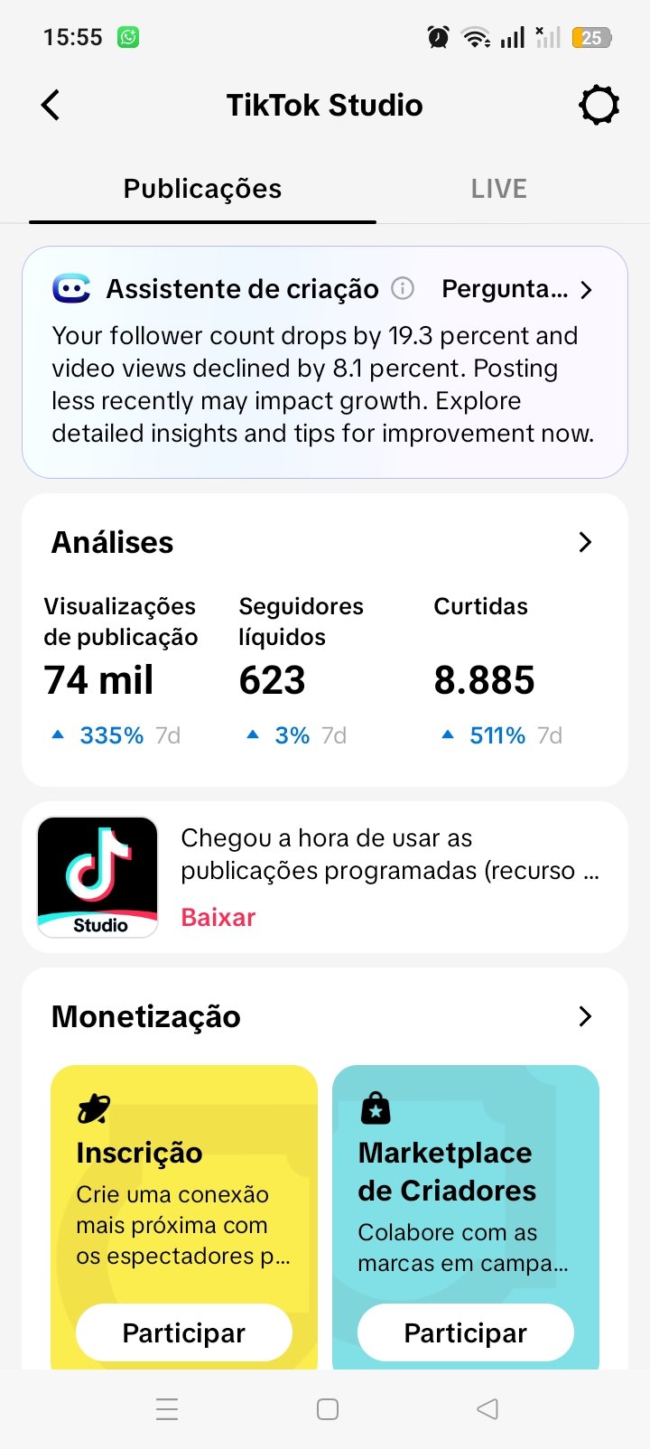 Venda da minha conta tiktok com 19,3mil seguidores m