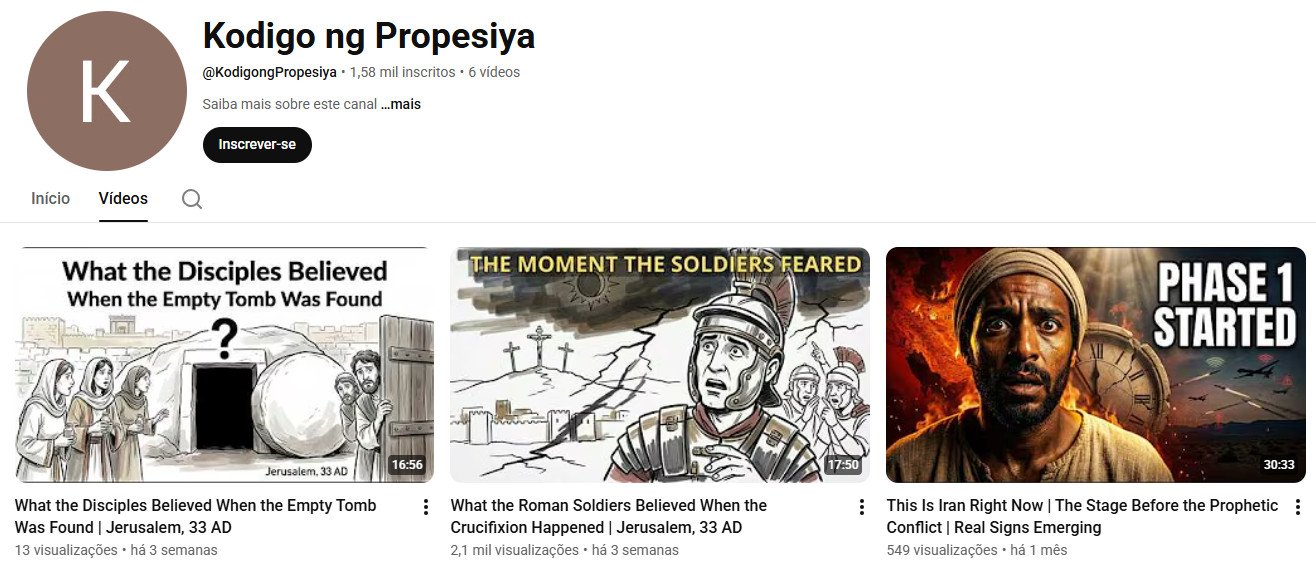 Canal no YouTube à venda – Kodigo ng Propesiya (1 mil inscritos)