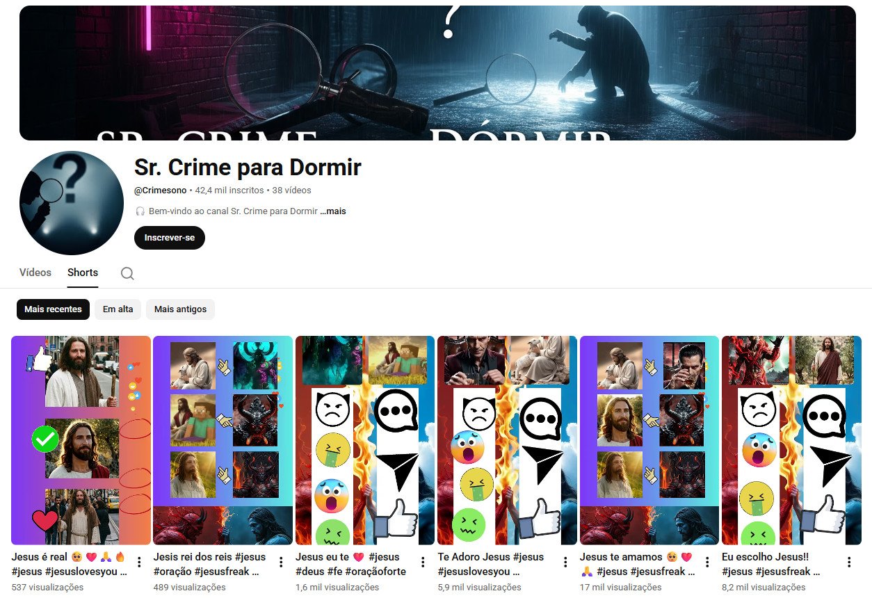 Canal no YouTube à venda – Crime para Dormir (42 mil inscritos)