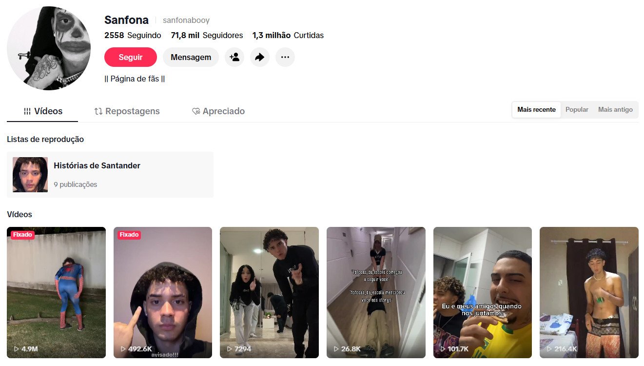 TikTok à venda – Humor, Tendências e Entretenimento | 71 mil seguidores
