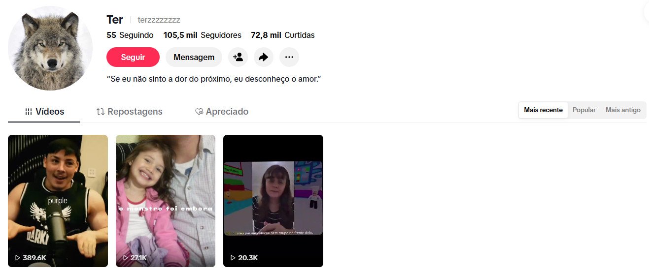 TikTok à venda – Histórias, Reflexões e Entretenimento Emocional | 105 mil seguidores