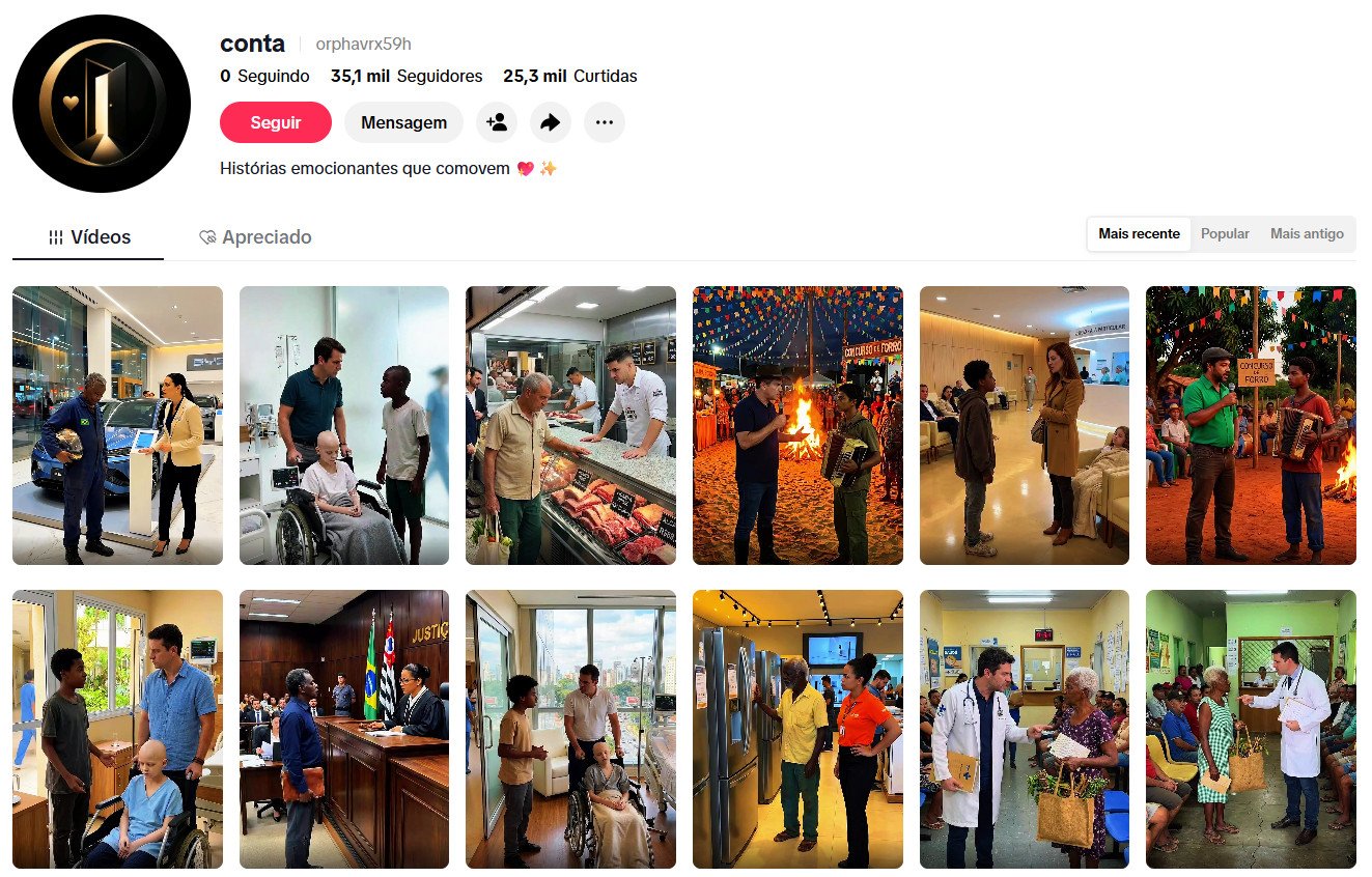 TikTok à venda – Novelinhas, Lições de Vida e Histórias Emocionantes | 35 mil seguidores