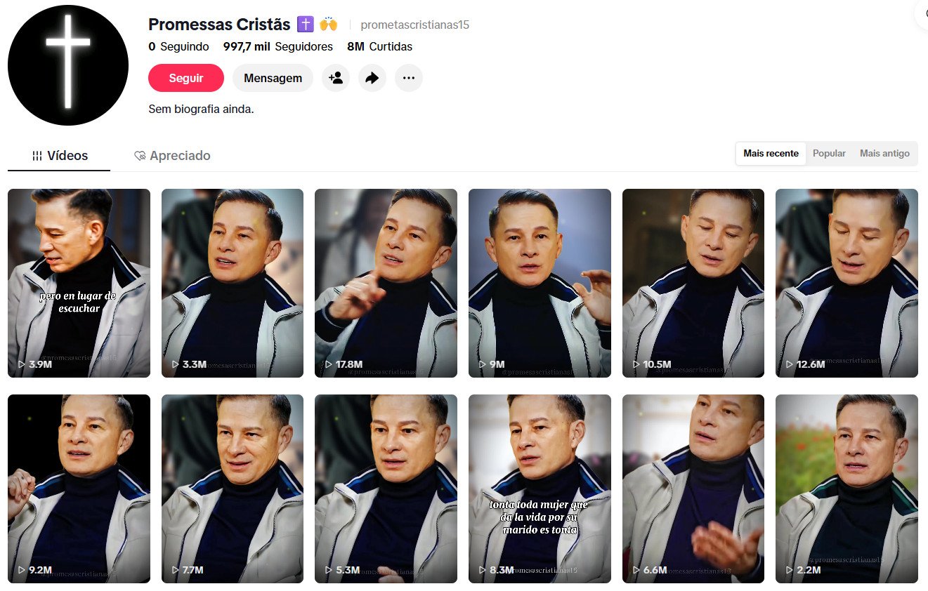 TikTok à venda – Promessas Cristãs, Reflexões e Conselhos de Vida | 997 mil seguidores ✝️