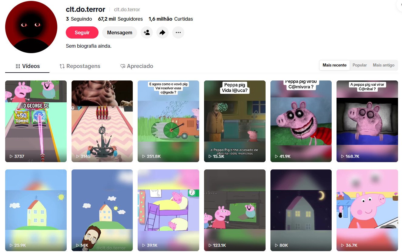 TikTok à venda – Teorias de Terror, Creepypastas e Animações Sombrias | 67 mil seguidores