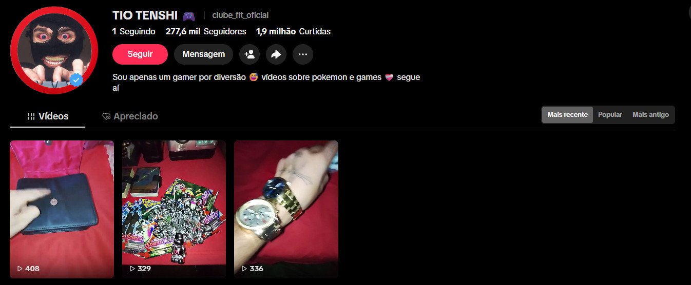 TikTok à venda – Verificado – Pokémon, Cultura Geek e Games | 277 mil seguidores