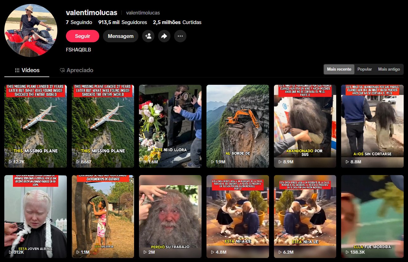 Conta no TikTok à venda – Curiosidades, Histórias e Casos Surpreendentes (Espanhol/Latam) | 913 mil seguidores