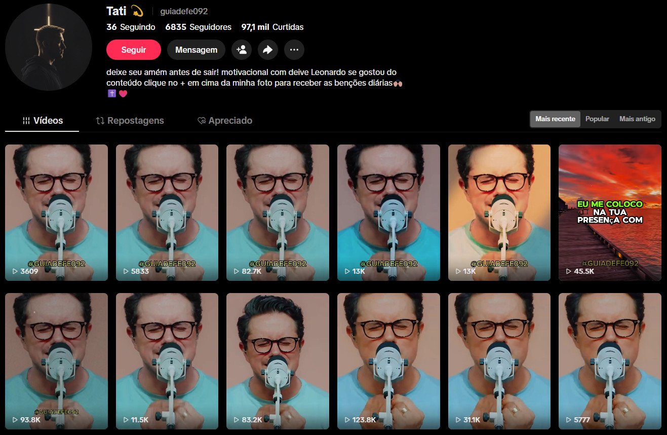 Conta no TikTok à venda – Mensagens de Fé / Motivacional Cristão (Deive Leonardo) | 6 mil seguidores