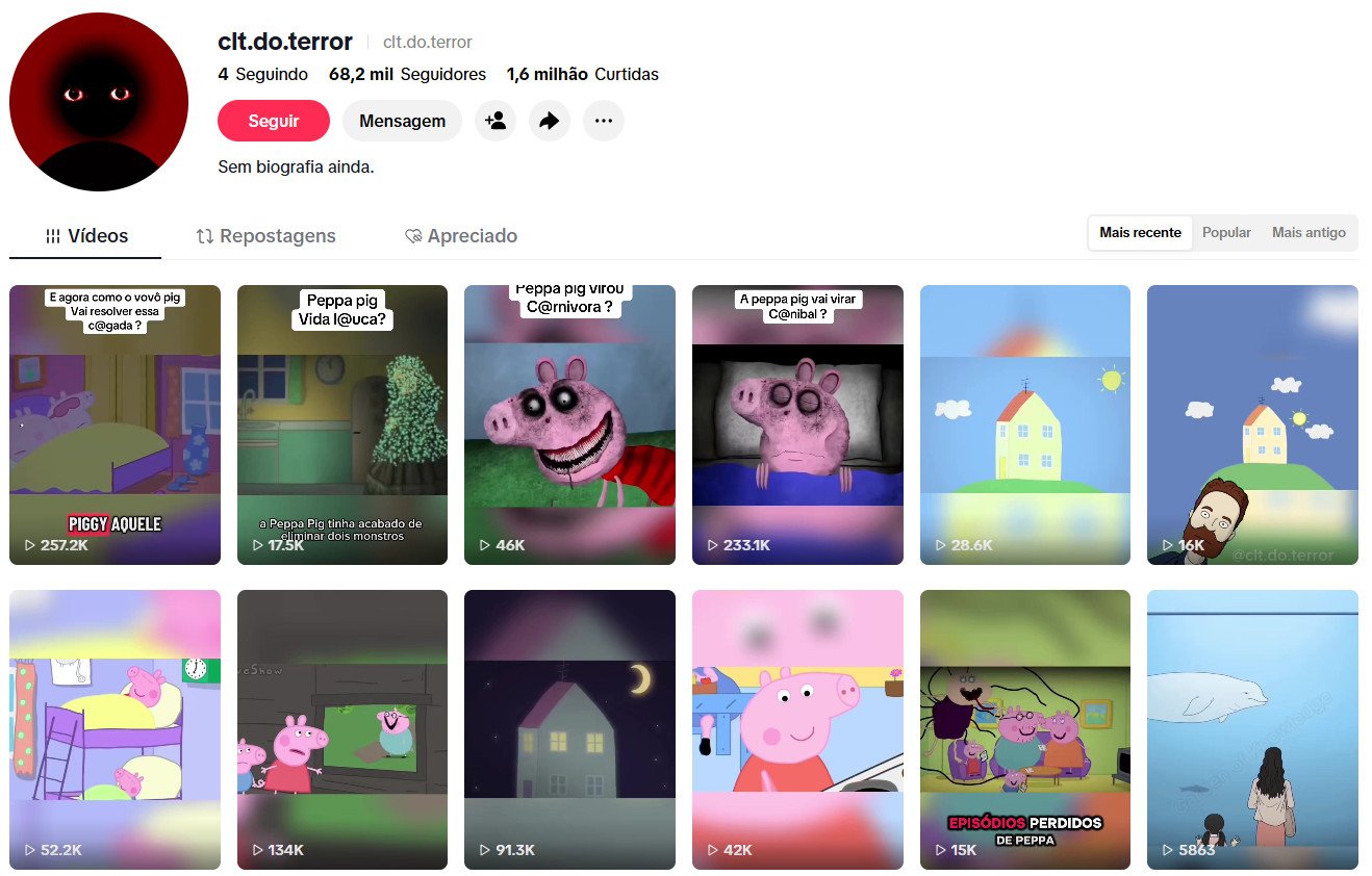 Conta no TikTok à venda – Terror e Animações Macabras | 68 mil seguidores