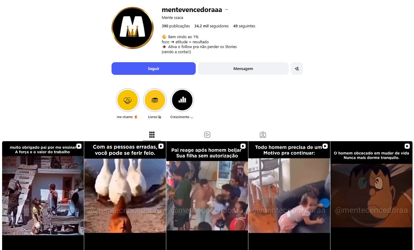 Conta no Instagram à venda – Motivação e Desenvolvimento Pessoal | 34 mil seguidores