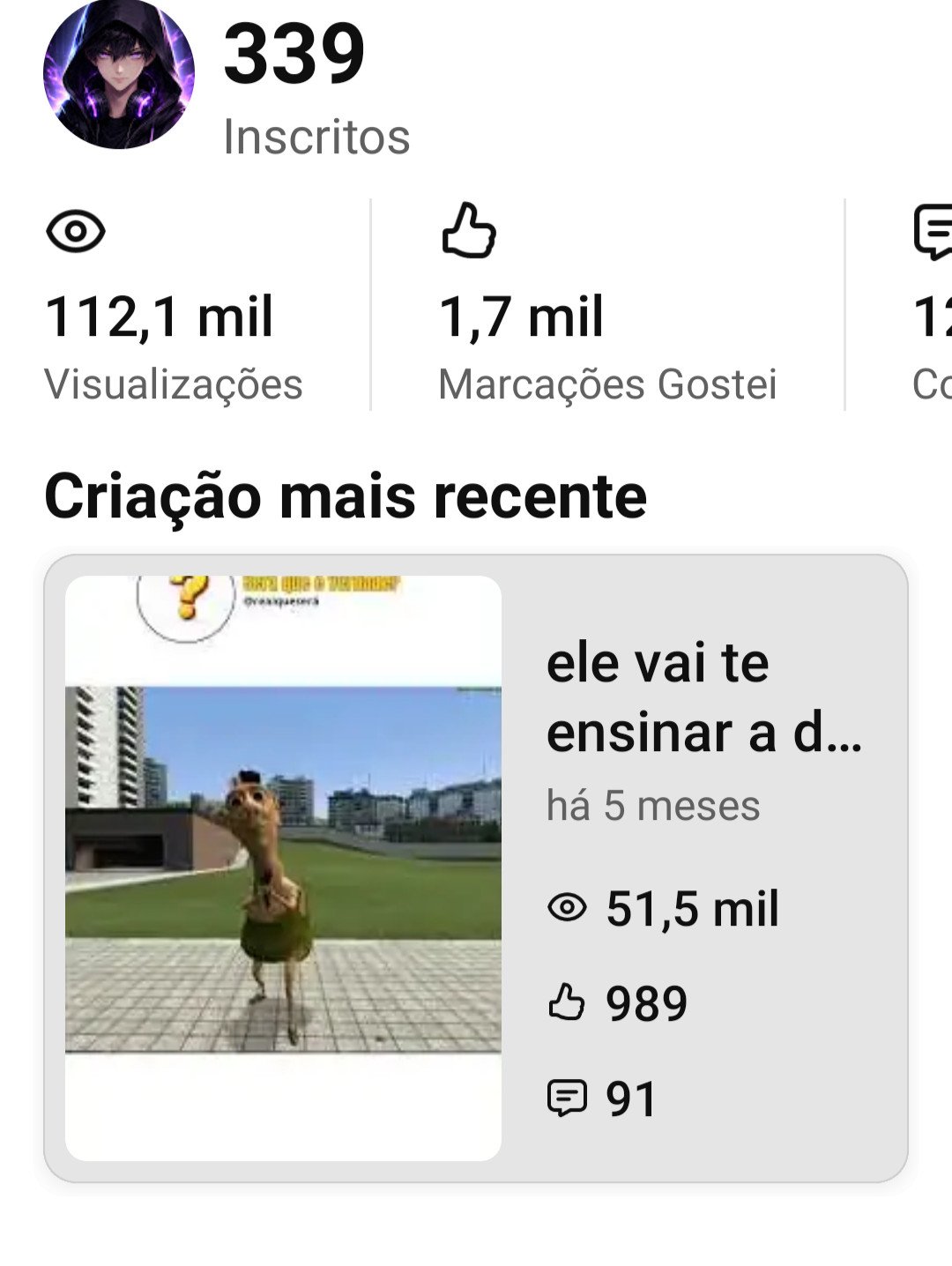 Canal de shorts de memes editados (330 escritos)