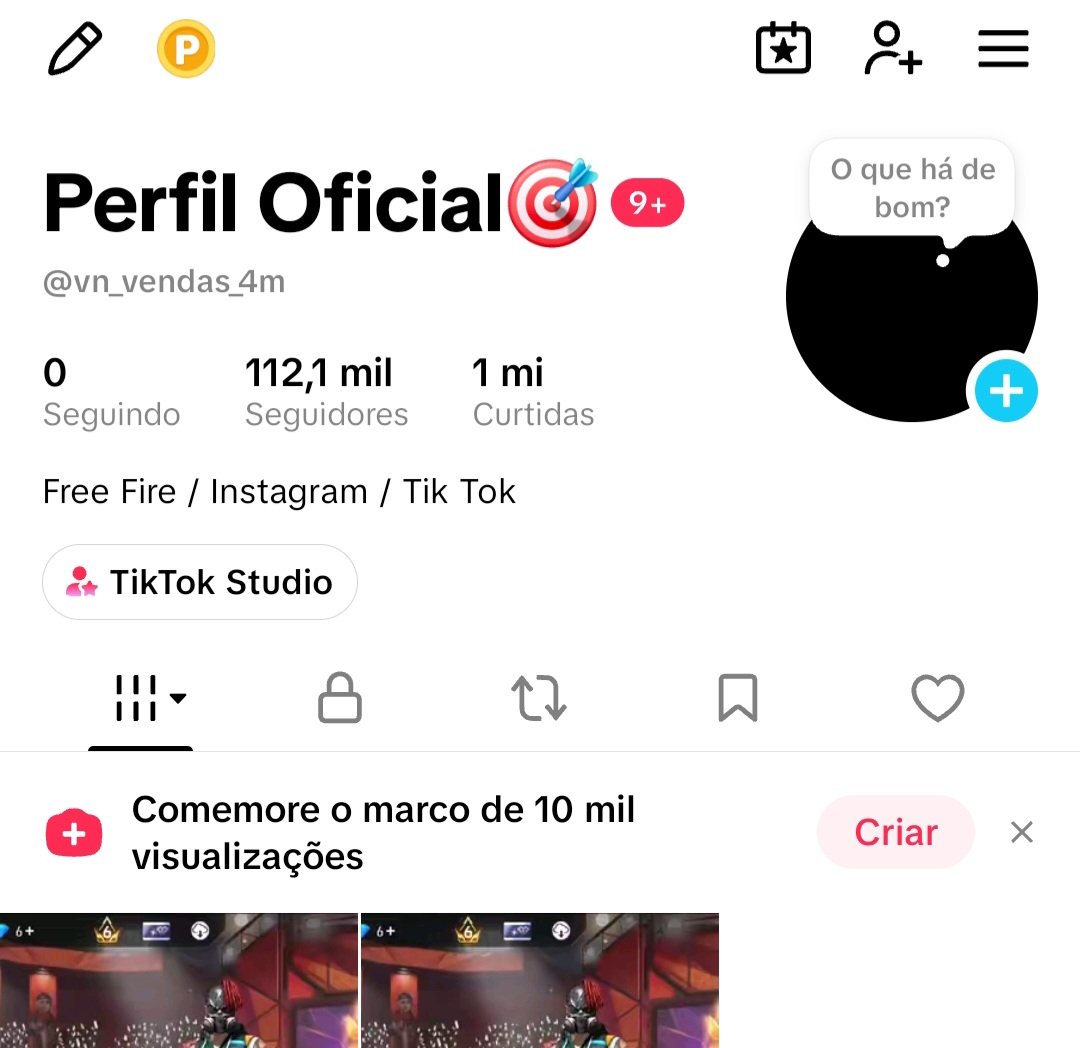 Conta de Tik Tok