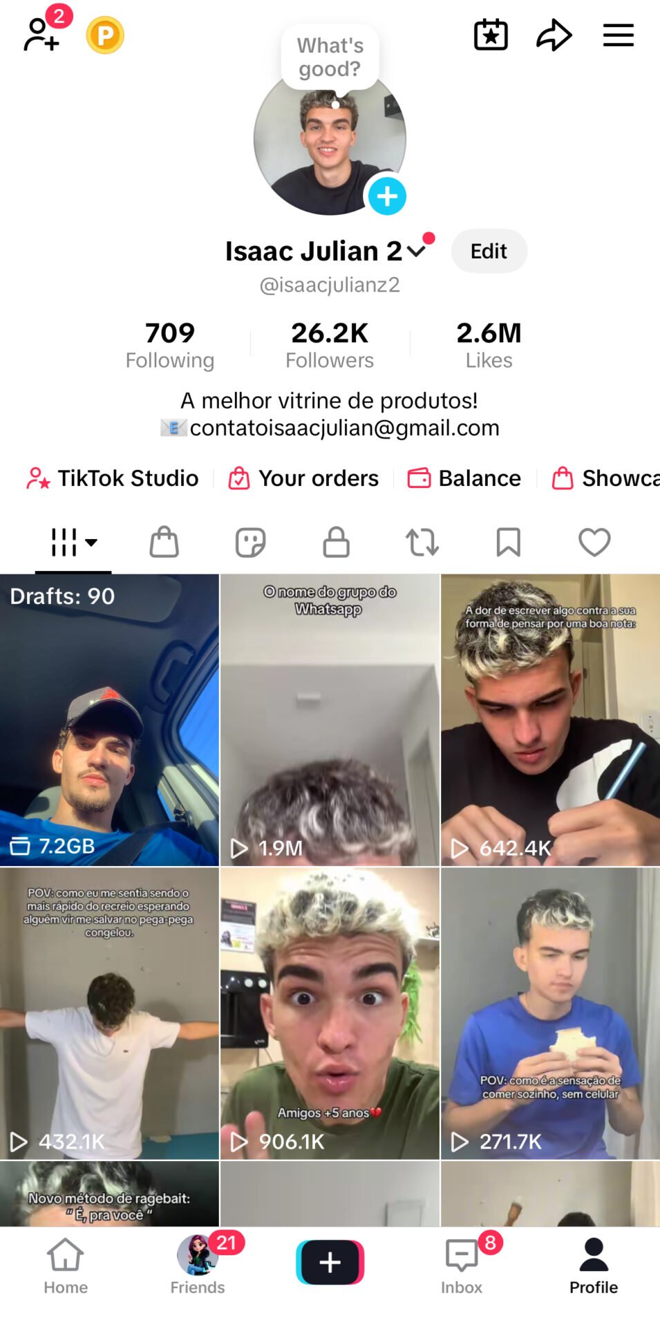 Perfil de influênciador engajado e monetizado com shop ativo!